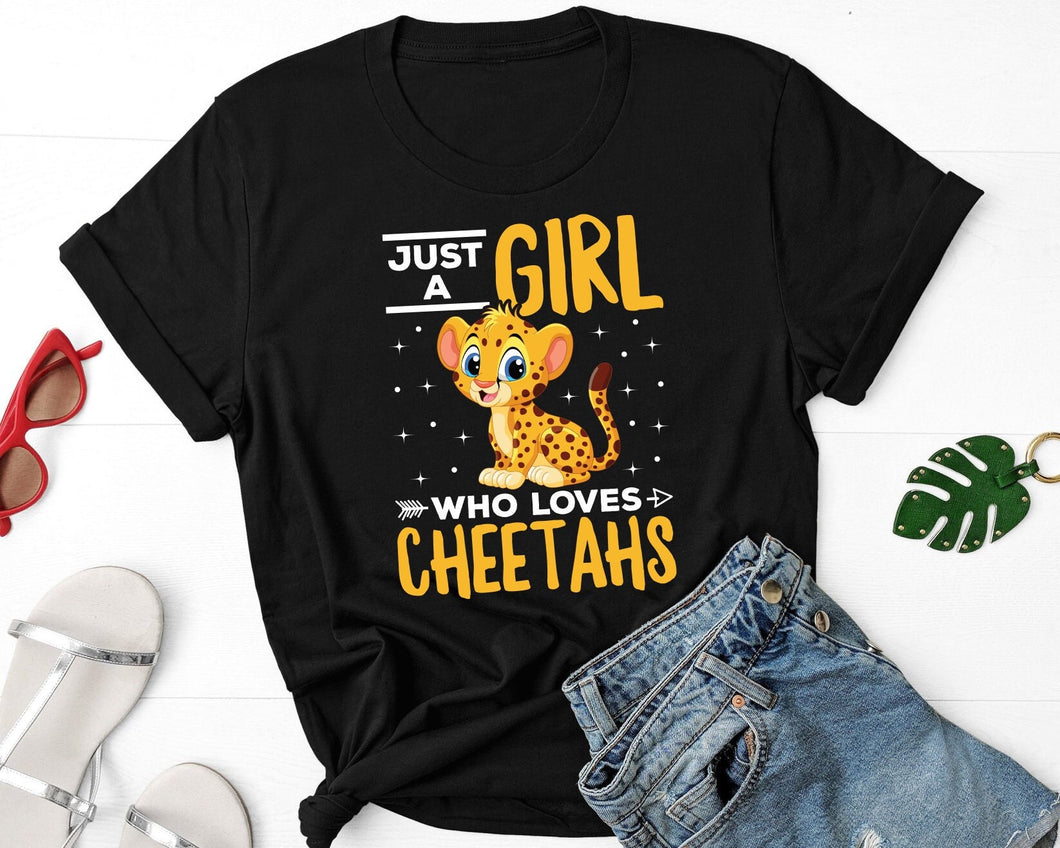Just A Girl Who Loves Cheetahs Shirt, Cute Cheetah Shirt, Cheetah Lover Gift, Cheetah Cub Birthday Gift