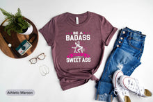 Load image into Gallery viewer, Be A Badass With A Sweet Ass Shirt, Fitness Shirt, Workout Shirt, Yoga Shirt, Girl Fitness Gifts
