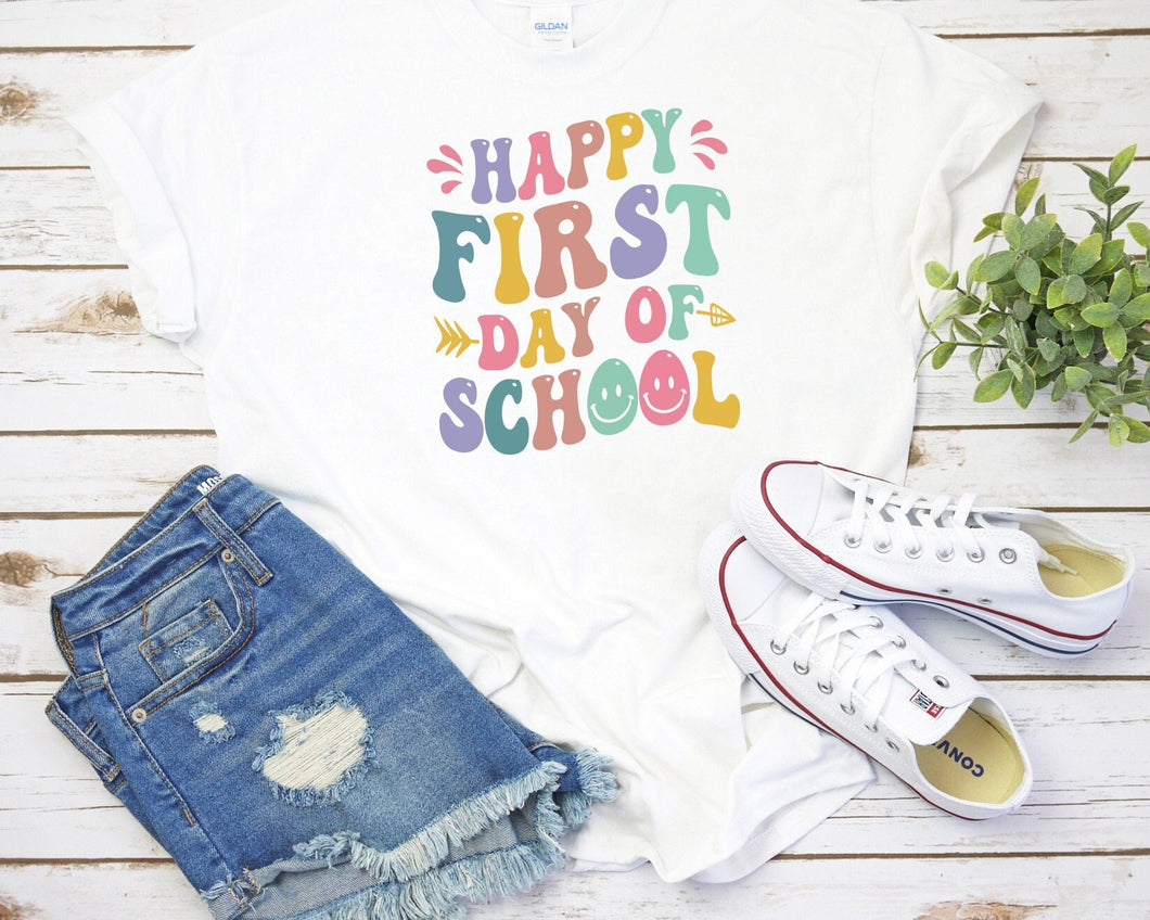 Happy First Day Of School Shirt, Back To School Shirt, Teacher Appreciation Shirt, Kindergarten Teacher