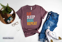 Load image into Gallery viewer, Eat Sleep Bake Repeat Shirt, Baking Lover Shirt, Baker Shirt, Baker Professional Shirt, Pastry Chef Shirt, Love Baking
