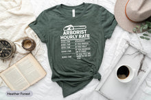 Load image into Gallery viewer, Arborist Hourly Rate Shirt, Arborist Shirt, Funny Arborist Gift, Tree Service Shirt, Woodworking Shirt
