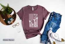 Load image into Gallery viewer, American Flag Mechanic Shirt, Mechanic Tools Shirt, Mechanic Hourly Rate Shirt, Awesome Mechanic Shirt
