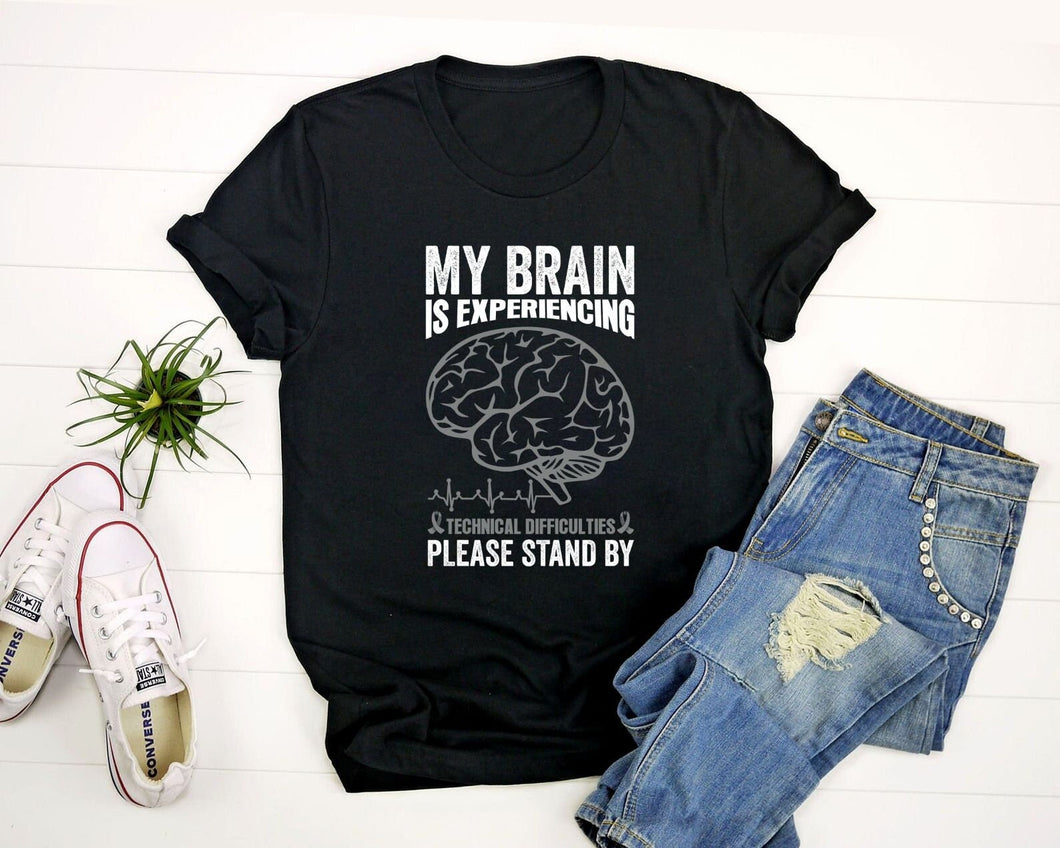 My Brain Is Experiencing Technical Difficulties Shirt, Brain Cancer Awareness, Brain Cancer Warrior