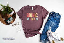 Load image into Gallery viewer, Bionic Woman Shirt, Knee Replacement Surgery, Bionic Knee Club Shirt, Knee Therapist Shirt
