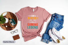 Load image into Gallery viewer, Son Brother Gaming Legend Shirt, Gaming Shirt, Video Gamer Shirt, Games Lover Shirt, Gaming Player Shirt
