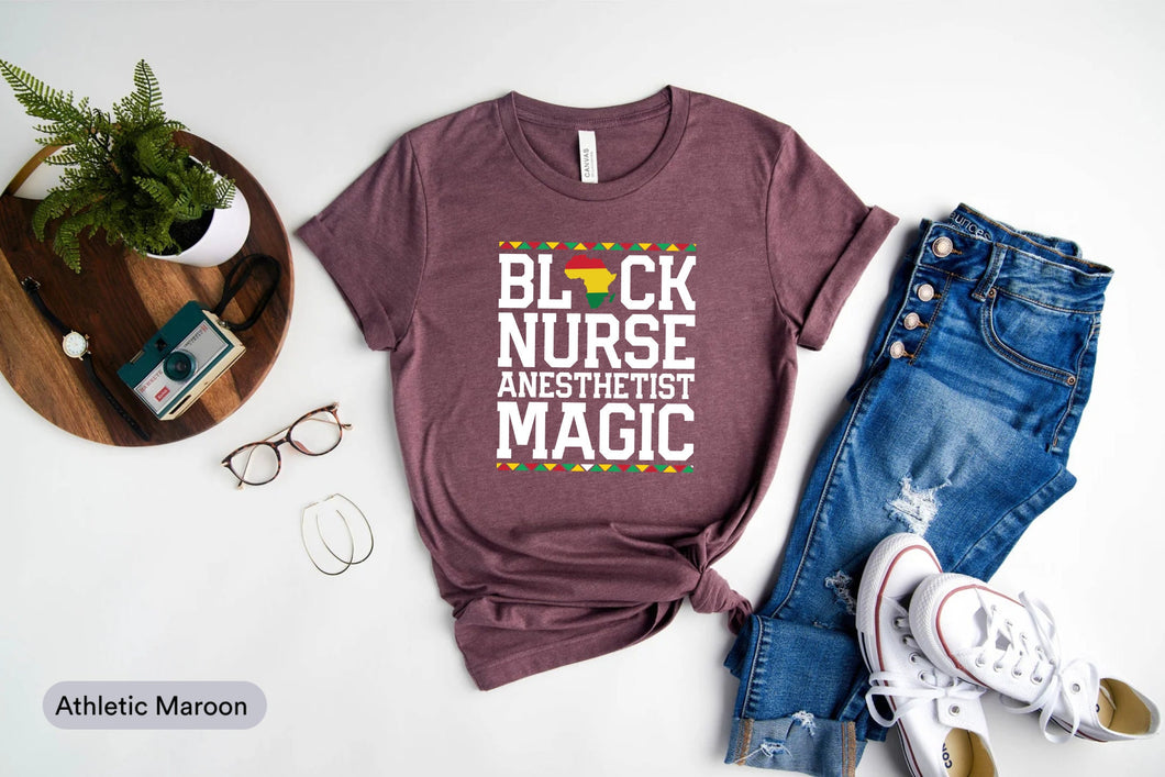 Black Nurse Anesthetist Magic Shirt, Anesthesia Nurse Shirt, CRNA Shirt, Anesthesiologist Shirt