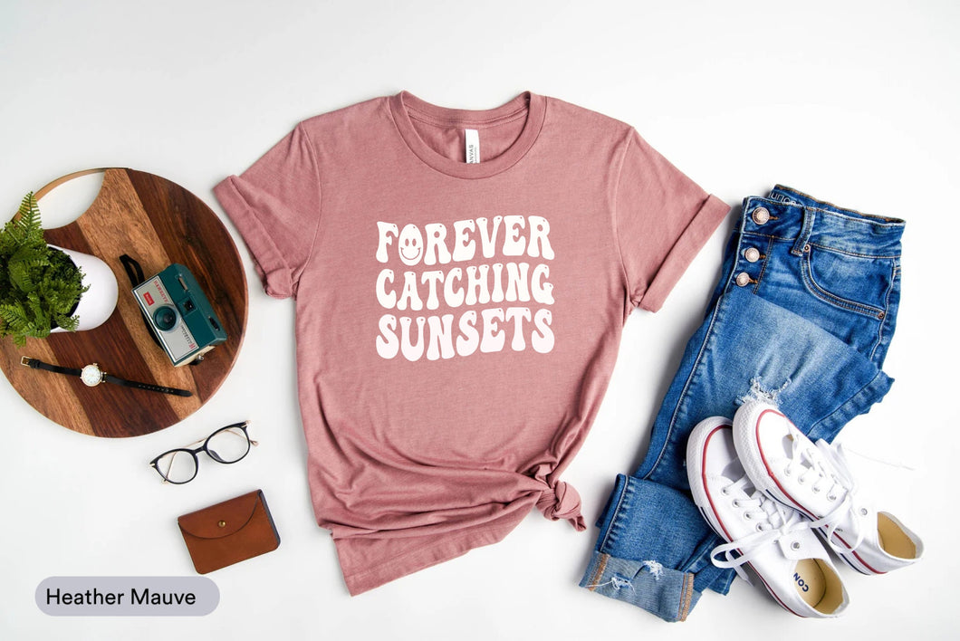 Forever Catching Sunsets Shirt, Sunset Lover Shirt, Summer Beach Shirt, Catch The Sea Shirt