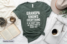 Load image into Gallery viewer, Grandpa Knows Everything Shirt, Grandpa Birthday Gift, Best Grandpa Ever Shirt, Grandfather Gift
