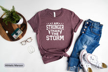 Load image into Gallery viewer, I Am Stronger Than The Storm Shirt, Women Empowerment Shirt, Christian Shirts, Bible Verse Shirt
