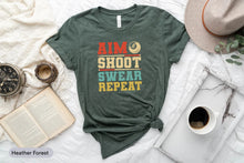 Load image into Gallery viewer, Aim Shot Swear Repeat Shirt, Billiard Lover Shirt, Billiard Rack Shirt, Poolhall Game Shirt, 8 Ball Pool Shirt
