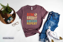 Load image into Gallery viewer, Aim Shot Swear Repeat Shirt, Billiard Lover Shirt, Billiard Rack Shirt, Poolhall Game Shirt, 8 Ball Pool Shirt
