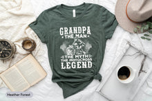 Load image into Gallery viewer, Grandpa The Man The Myth The Motocross Legend Shirt, Motocross Rider Shirt, Motocross Race Day Shirt
