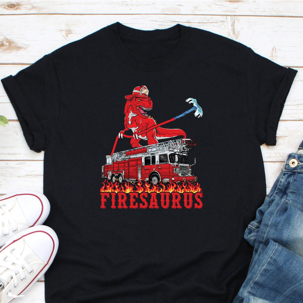 Firesaurus Shirt, Firetruck Shirt, Future Fire Fighter Shirt, Toddler Fireman Gift, Firefighter Shirt