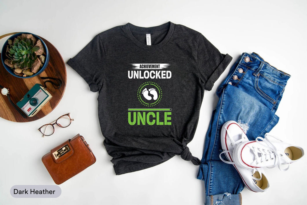 Achievement Unlocked Uncle Shirt, New Uncle Shirt, Uncle To Be Shirt, Uncle Announcement Shirt