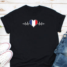 Load image into Gallery viewer, France Heart Flag Shirt, French Republic Shirt, French Shirt, Paris Shirt, I Love Paris, I Love France
