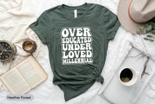 Load image into Gallery viewer, Over Educated Under Loved Millennial Shirt, Feminist Shirt, 1973 Roe V Wade, Pro Choice Shirt, Right to Choose
