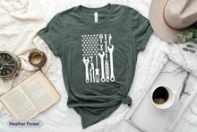 Load image into Gallery viewer, American Flag Mechanic Shirt, Mechanic Tools Shirt, Mechanic Hourly Rate Shirt, Awesome Mechanic Shirt
