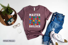 Load image into Gallery viewer, Master Builder Shirt, Builder Blocks Shirt, Builder Blocks Shirt, Block Building Shirt, Brick Master Shirt
