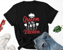 Load image into Gallery viewer, Queen Of The Kitchen Shirt, Mom Chef Shirt, Female Chef Shirt, Culinary Tools Shirt, Kitchen Mom Shirt
