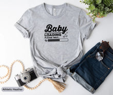 Load image into Gallery viewer, Baby Loading Please Wait Shirt, Baby Shower Shirt, Baby Announcement Shirt, Baby Reveal Shirt
