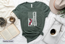 Load image into Gallery viewer, American Flag Fighter Shirt, Head Neck Cancer Shirt, Red And White Ribbon Shirt, Head Neck Awareness Shirt
