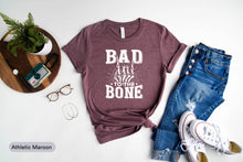 Load image into Gallery viewer, Bad To The Bone Shirt, Halloween Shirt, Skeleton Shirt, Spooky Season Shirt, Halloween Party Shirt
