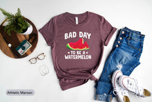 Load image into Gallery viewer, Bad Day To Be A Watermelon Shirt, Summer Fruit Shirt, Watermelon Lover Shirt, Watermelon Day Shirt
