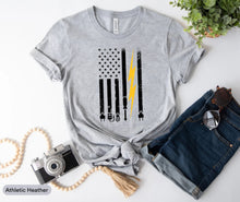 Load image into Gallery viewer, American Flag Electrician Shirt, Electrician Tools Shirt, Electrician Gift, Electrical Worker Shirt
