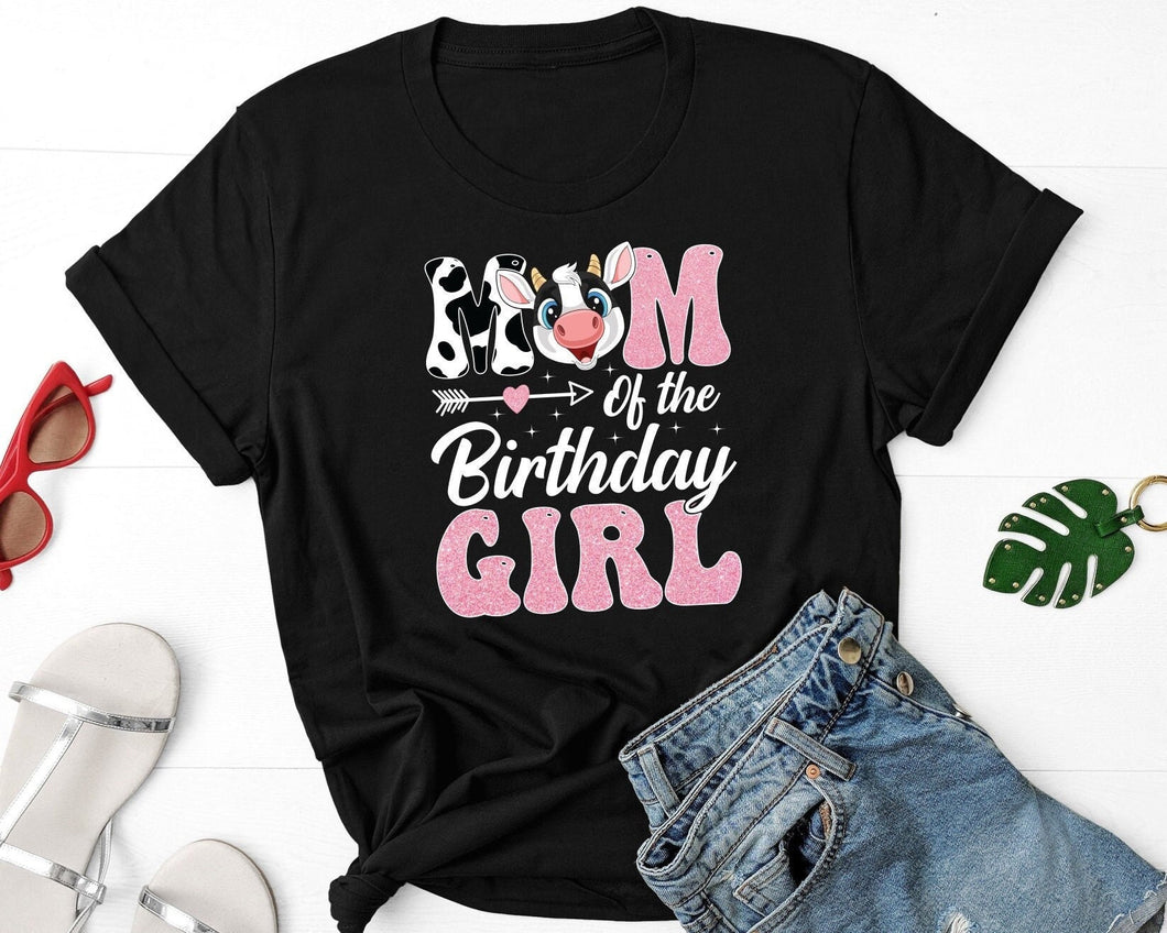 Mom Of The Birthday Girl Shirt, Country Mama Shirt, Farm Birthday Party Shirt, Cow Lover Shirt