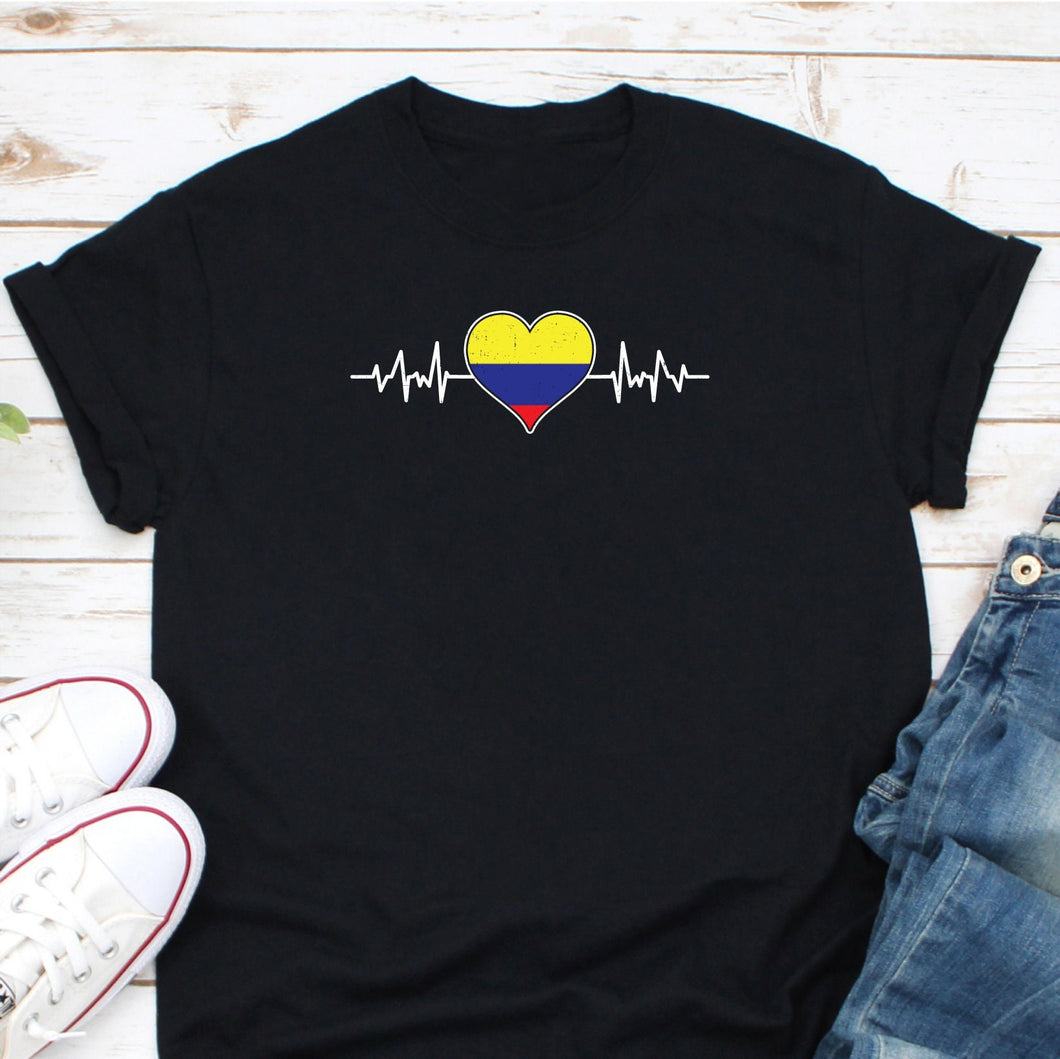 Colombia Heart Flag Shirt, Colombian Shirt, Colombia Proud Shirt, Colombia Travel Shirt, Camiseta De Colombia