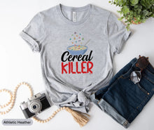 Load image into Gallery viewer, Cereal Killer Shirt, Morning Breakfast Shirt. Cornflakes Cereal Shirt, Food Lover Shirt, Foodie Shirt
