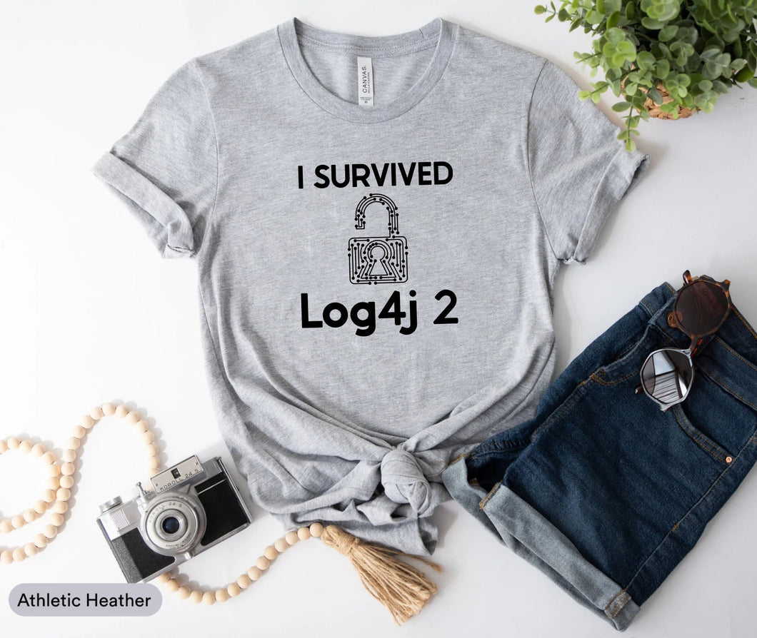 I Survived Log4j 2 Shirt, Cybersecurity Professional Shirt, Coder Engineer Shirt, Security Expert Shirt