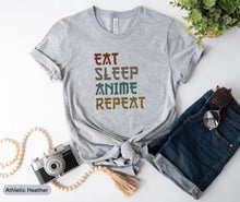 Load image into Gallery viewer, Eat Sleep Anime Repeat Shirt, Anime Fan Shirt, Anime Otaku Shirt, Japan Culture Shirt, Loves Anime Shirt
