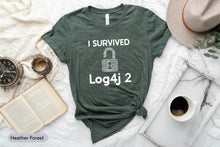 Load image into Gallery viewer, I Survived Log4j 2 Shirt, Cybersecurity Professional Shirt, Coder Engineer Shirt, Security Expert Shirt
