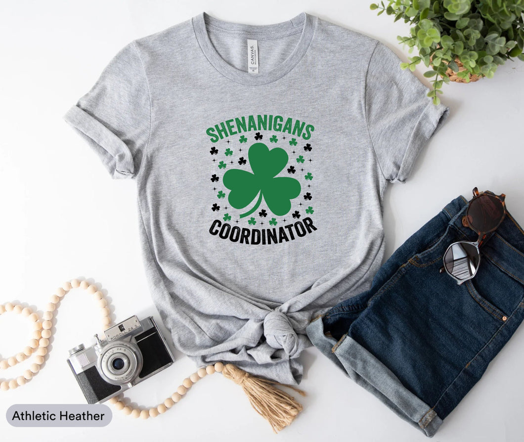 Shenanigans Coordinator Shirt, St Patrick's Day Shirt, Irish Shirt, Lucky Shamrock Shirt