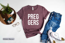 Load image into Gallery viewer, Pregers Shirt, Pregnancy Announcement, Mom To Be Shirt, Baby Shower Shirt, Pregnant AF Shirt, Maternity Shirt
