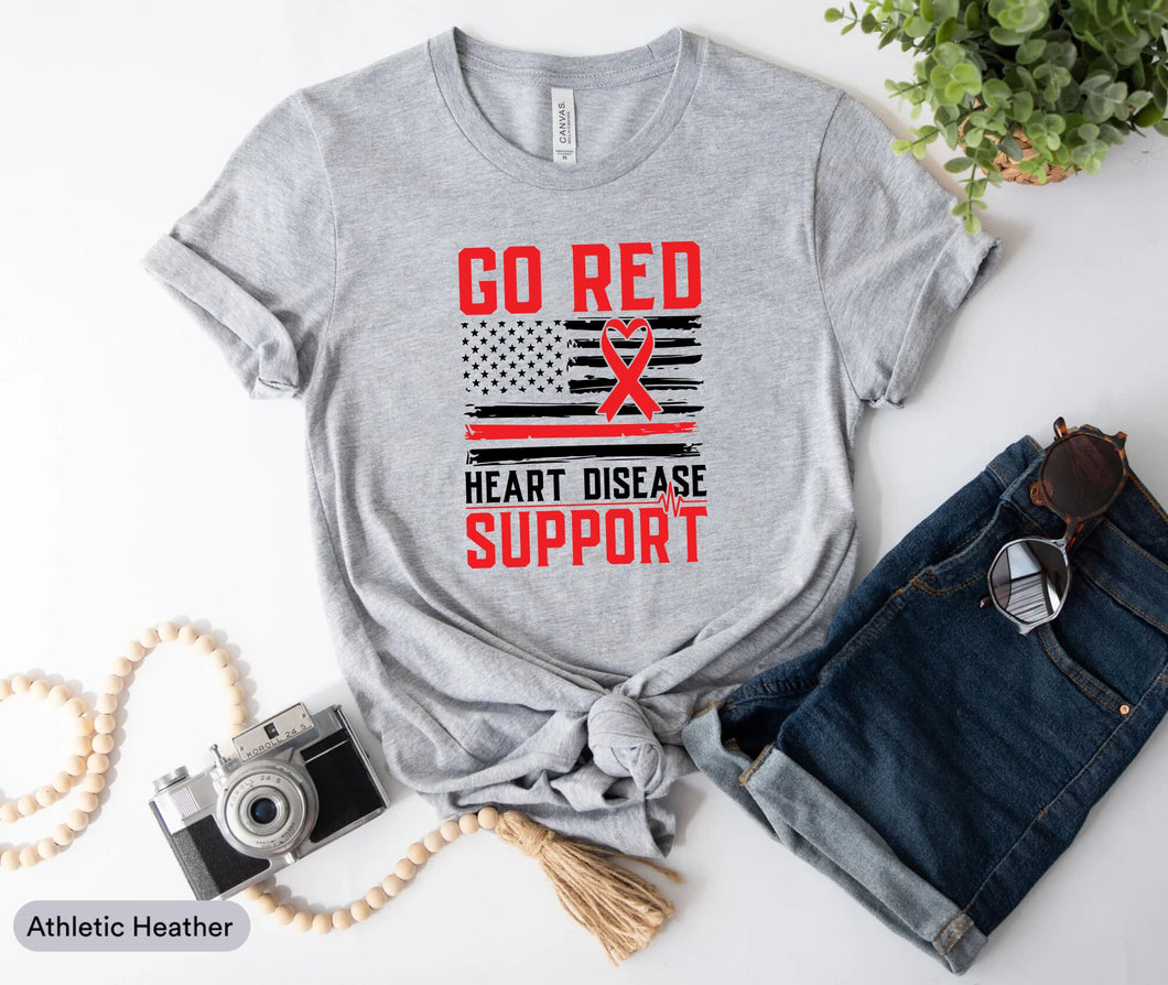 Go Red Heart Disease Support Shirt, Congenital Heart Disease Shirt, Heart Health Shirt