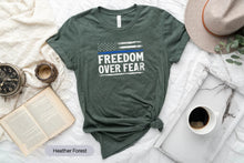 Load image into Gallery viewer, Freedom Over Fear Shirt, American Veteran Shirt, Unmask America Shirt, Fourth Of July Shirt
