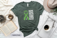 Load image into Gallery viewer, Cure Liver Disease Shirt, Liver Support Squad Shirt, Green Ribbon Shirt, Hepatic Cancer Shirt
