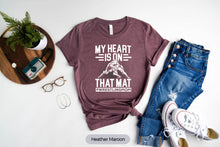 Load image into Gallery viewer, My Heart Is On That Mat Wrestling Mom Shirt, Wrestling Shirt, Wrestler Mom Gift
