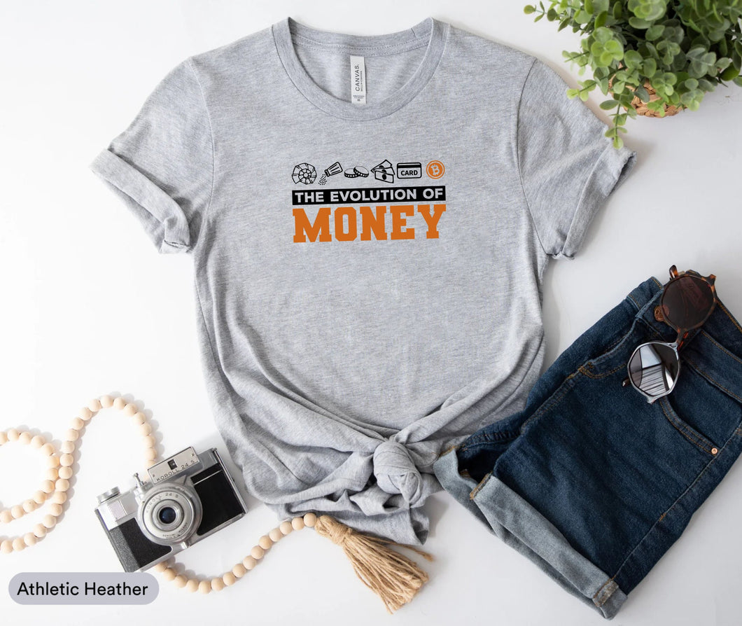 The Evolution of Money Shirt, Bitcoin Shirt, BTC Shirt, HODL Blockchain Shirt