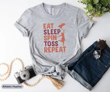 Load image into Gallery viewer, Eat Sleep Spin Toss Repeat Shirt, Marching Band Shirt, Color Guard Girl Shirt, Performer Girls Shirt, Tossing Flag Shirt
