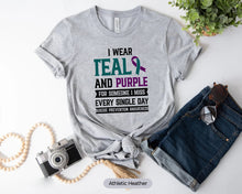 Load image into Gallery viewer, I Wear Teal And Purple For Someone I Miss Every Day Shirt, Suicide Awareness Shirt
