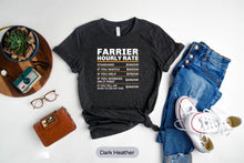 Load image into Gallery viewer, Farrier Hourly Rate Shirt, Funny Farrier Tshirt, Farrier Gifts, Funny Farrier Gift
