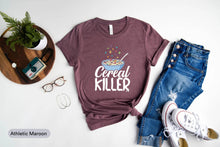 Load image into Gallery viewer, Cereal Killer Shirt, Morning Breakfast Shirt. Cornflakes Cereal Shirt, Food Lover Shirt, Foodie Shirt
