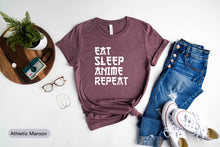 Load image into Gallery viewer, Eat Sleep Anime Repeat Shirt, Anime Fan Shirt, Anime Otaku Shirt, Japan Culture Shirt, Loves Anime Shirt
