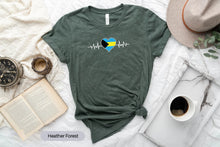 Load image into Gallery viewer, Bahamas Flag Shirt, Bahamas Shirt, Bahamas Pride Shirt, Bahamian Shirt, Bahamas Heart Shirt
