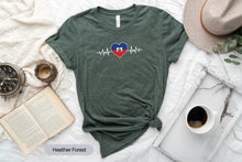 Load image into Gallery viewer, Haiti Heart Flag Shirt, Haitian Pride Shirt, Haitian Flag Shirt, Haiti Travel Shirt
