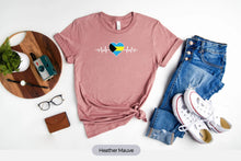 Load image into Gallery viewer, Bahamas Flag Shirt, Bahamas Shirt, Bahamas Pride Shirt, Bahamian Shirt, Bahamas Heart Shirt
