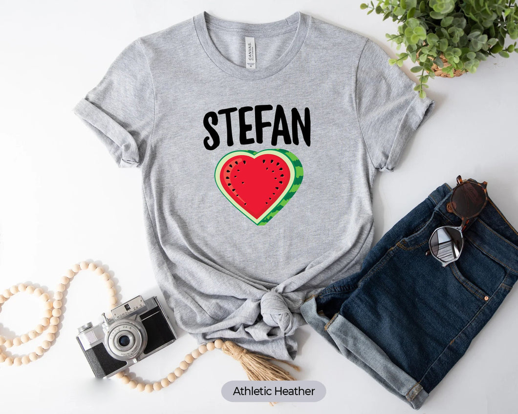 Stefan Shirt, Japanese Watermelon Shirt, Watermelon Lover Gift, Sliced Watermelon, Summer Fruit Shirt